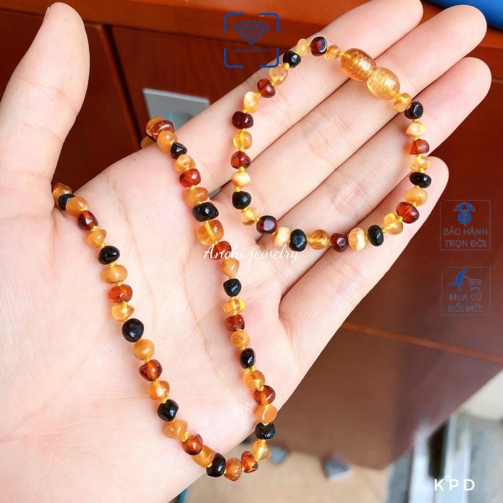 Vòng hổ phách cho bé, vòng cổ vòng tay hổ phách thật,Anchijewelry