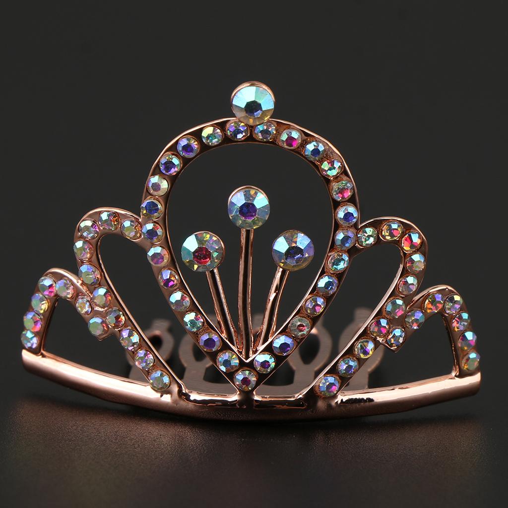 Elegant Mini Crown Clear Crystal Rhinestone Tiara Wedding Birthday Party Hair Accessories