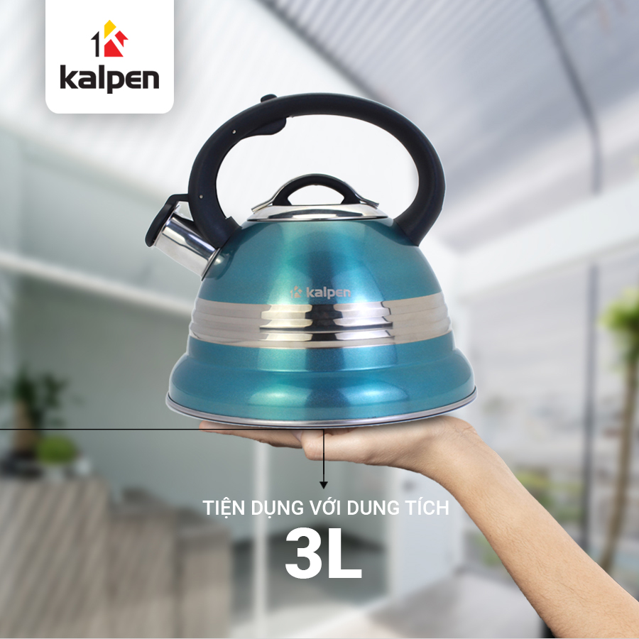 Ấm đun nước inox cao cấp Kalpen KK01-3L, Hàng Chính Hãng