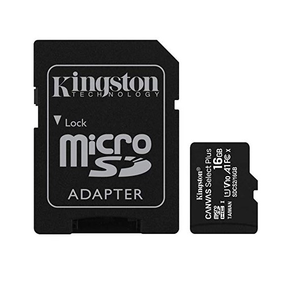 Thẻ nhớ Kingston microSDHC 16GB CL10 UHS-I SDCS2/16GB - 100MB/s (Có Adapter) - Hàng Chính Hãng