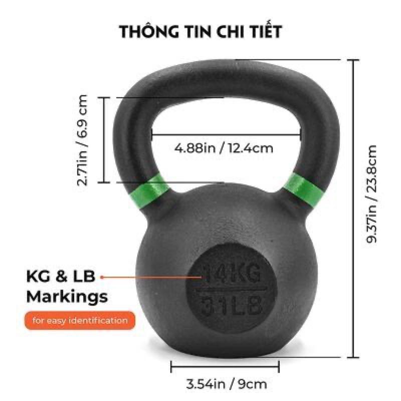 Tạ ấm (tạ bình vôi) Bells of Steel cao cấp Sportslink