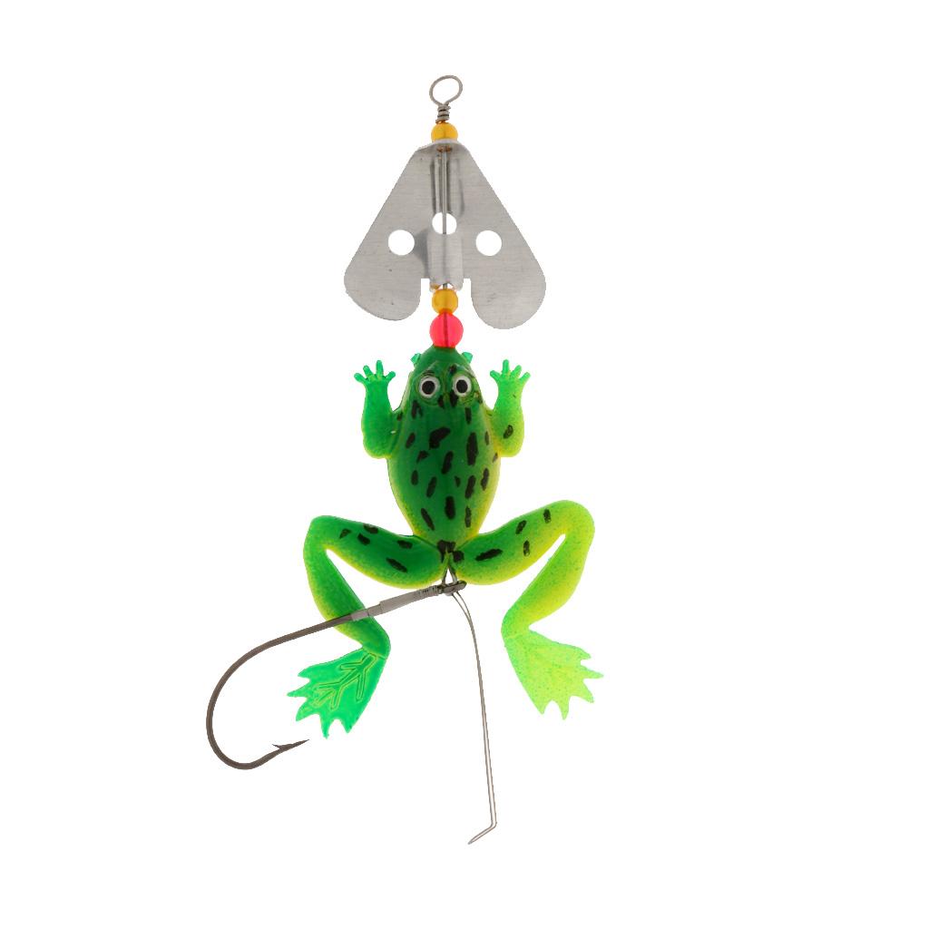 Soft Fishing Bait Frogs Lures Bionics Surface Lure for Bass Trout 12cm Green