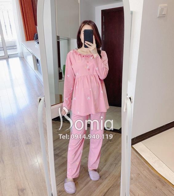 Đồ bộ dài tay sau sinh cotton khóa ti cho con ti,bộ sau sinh