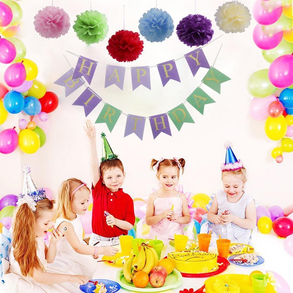 Gold Letters Bunting Banner Party Hanging Decor