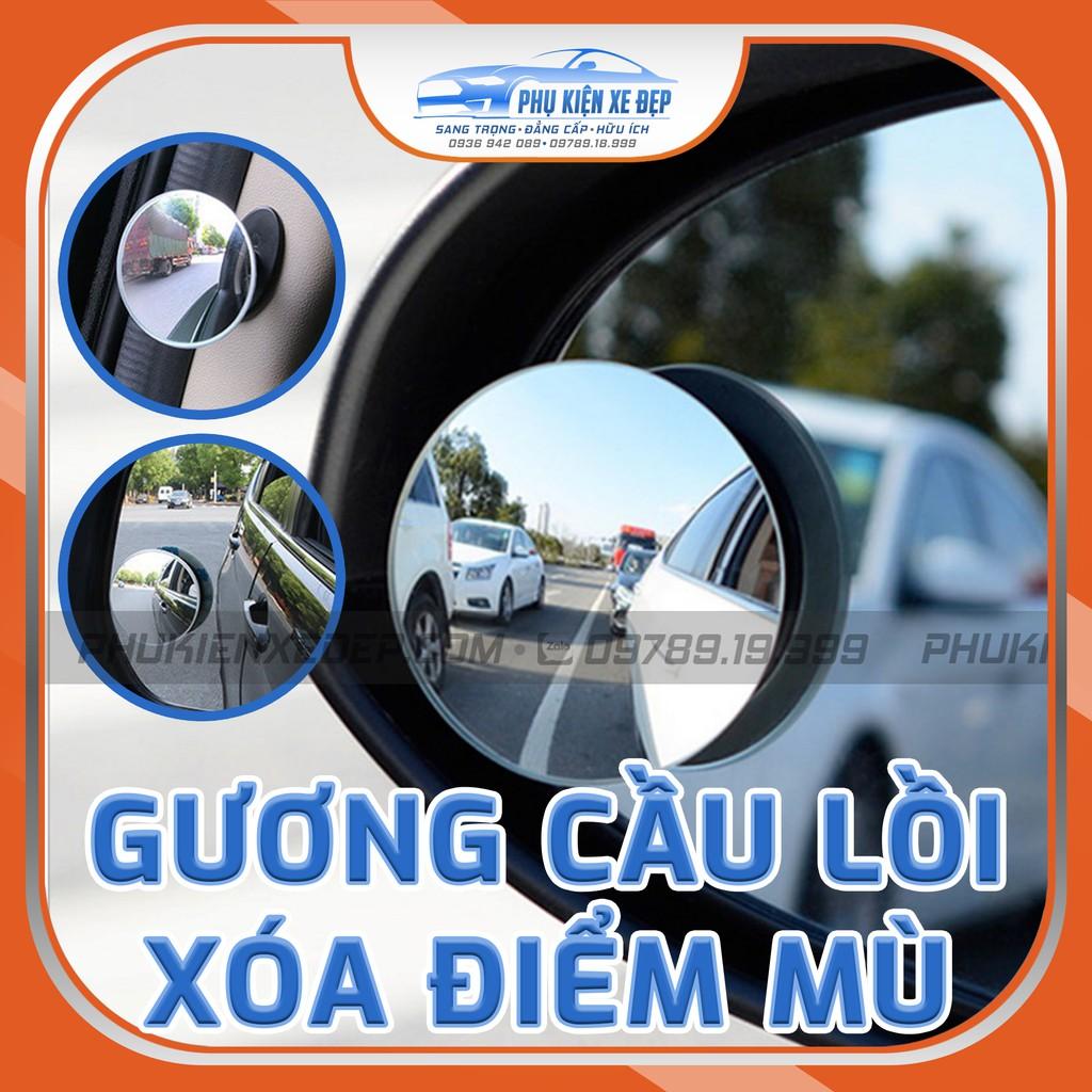 Gương cầu lồi ô tô kính chiếu hậu xoá điểm mù 360 độ loại có đế điều chỉnh góc nhìn