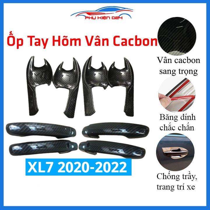 Ốp tay hõm XL7 2020-2021-2022 vân carbon/mạ crom chống trầy bảo vệ cửa xe ô tô