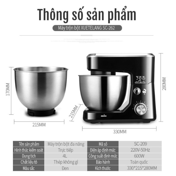 Máy trộn bột Stelang SC-209 4L 600W