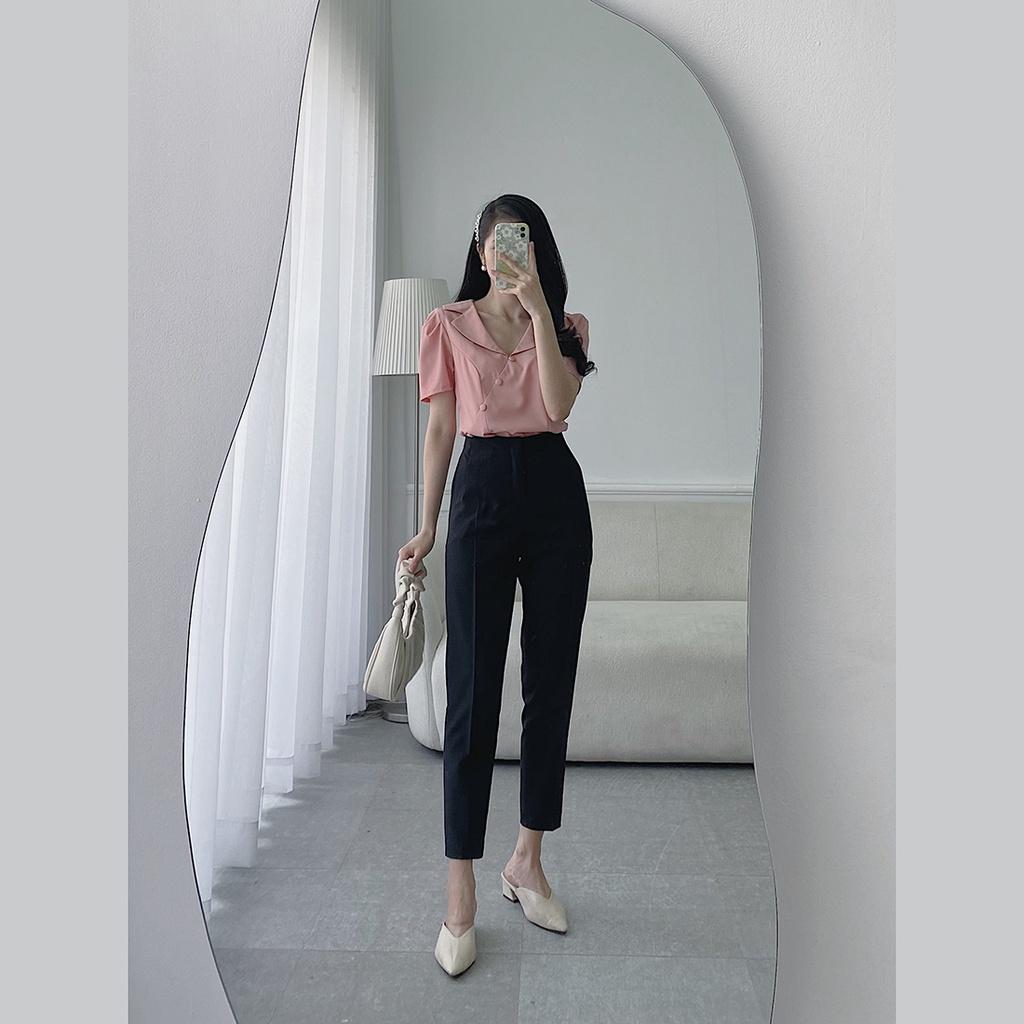 Áo kiểu nữ tà chéo thời trang Eden - ASM166