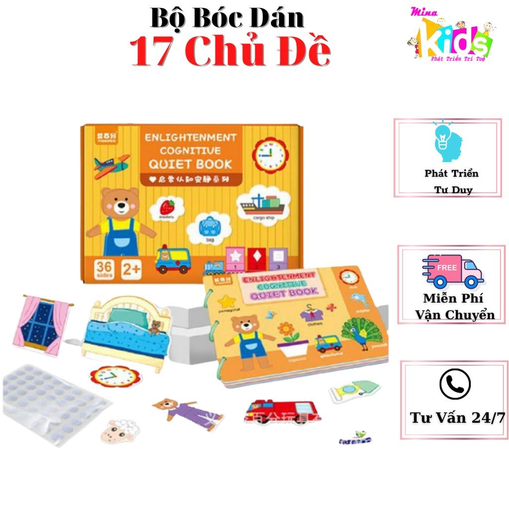 Bộ Học Liệu Bóc Dán Montessori 17 Chủ Đề Hình Gia Đình Gấu Giúp Bé Vừa Học Vừa Chơi