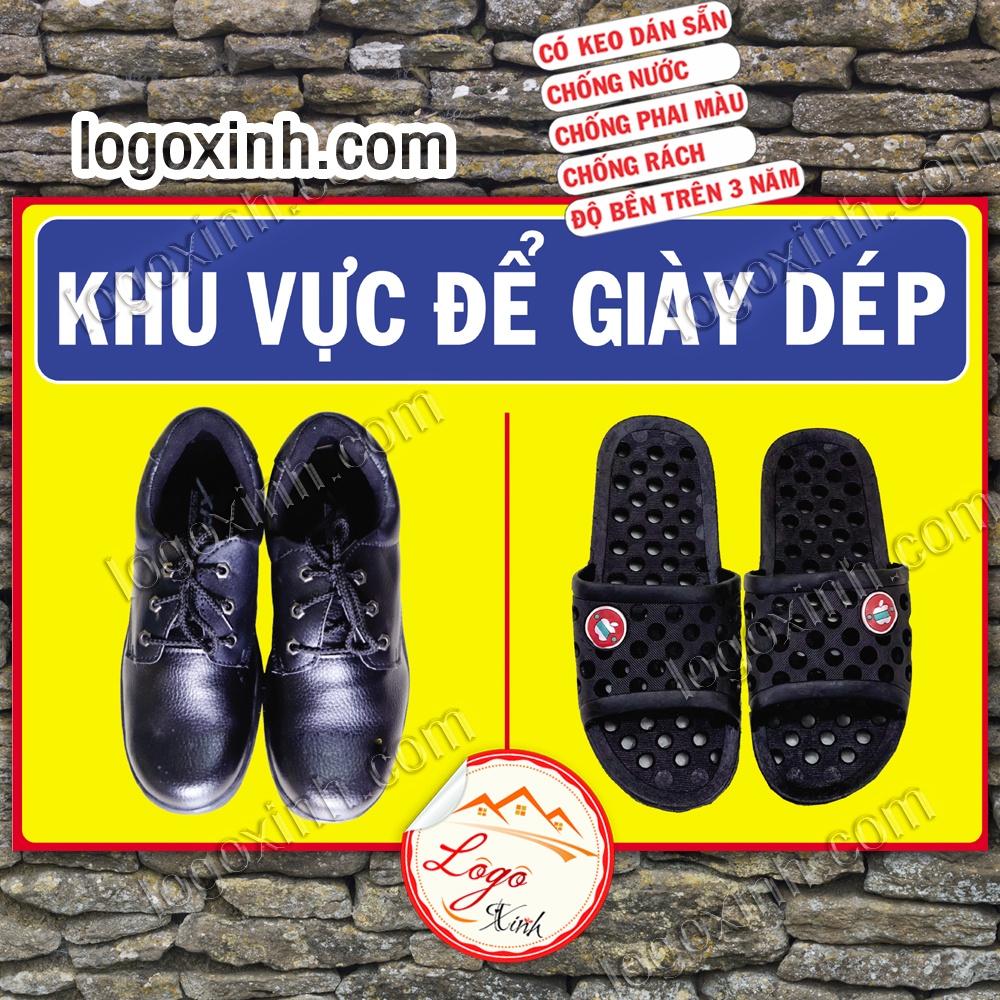 LOGO TEM STICKER KHU VỰC CHỖ ĐỂ GIÀY DÉP, SHOES SANDAL STORAGE PLACE,- DÙNG CHO CÔNG TY, VĂN PHÒNG, NHÀ XƯỞNG.....