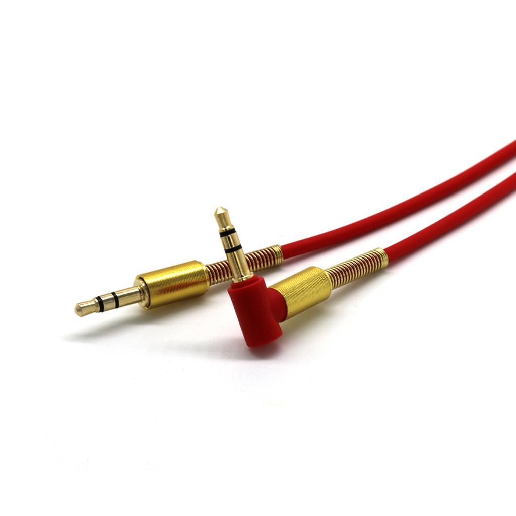 2x 3.5mm Aux Audio Male To Male Cable 90 Degree Right Angle for iPhone, MP3