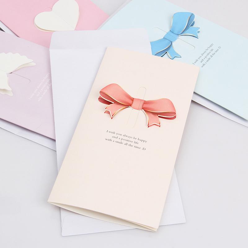 Thiệp mời sinh nhật thiết kế hình nơ 3D độc đáo dễ thương