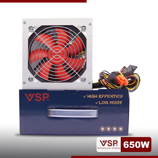 Nguồn VSP 650W Full Box - Kèm Dây Nguồn - JL - Hàng Chính Hãng