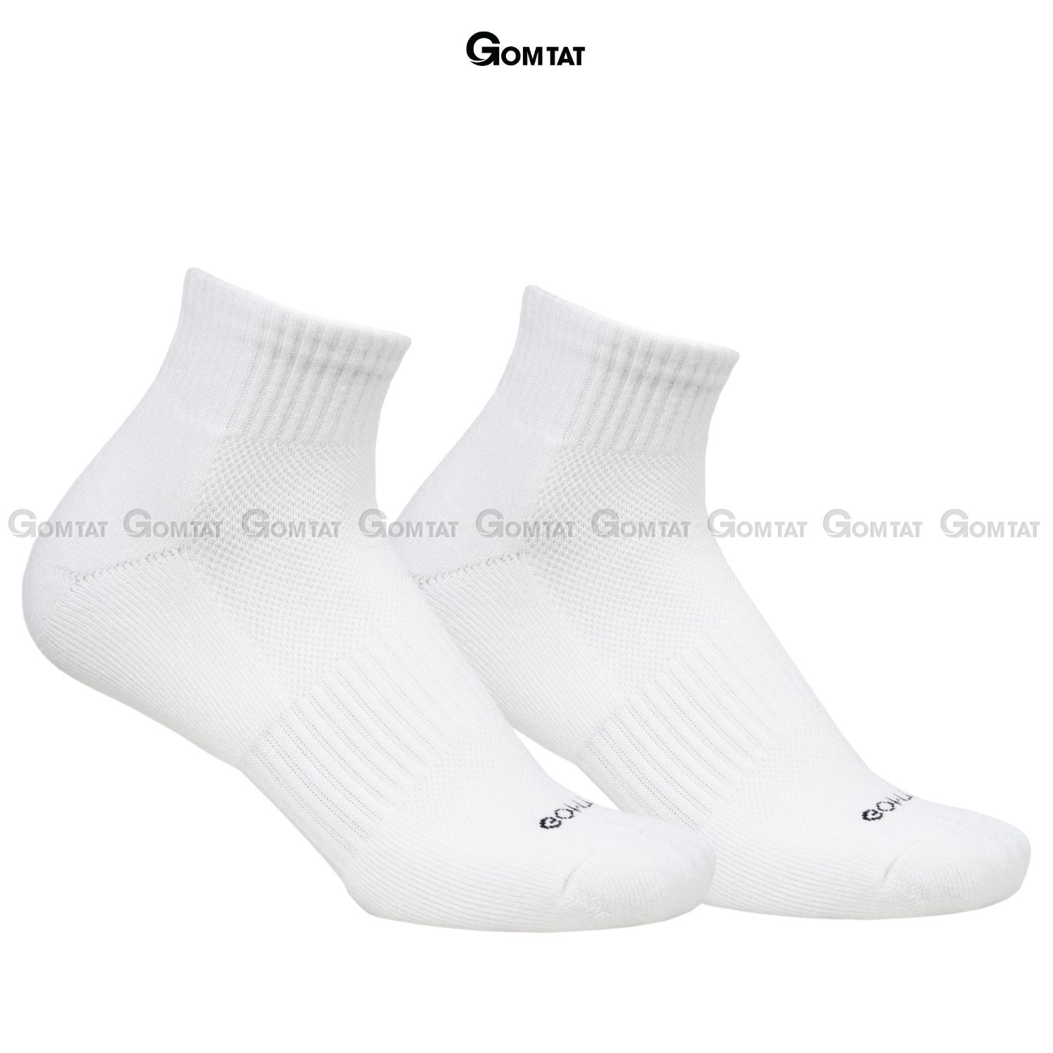 Combo 10 đôi vớ trắng GOMTAT nam nữ cổ cao, chất liệu cotton mềm mại, có lót xù êm chân - NGAN-STA-5009-TRANG-CB10