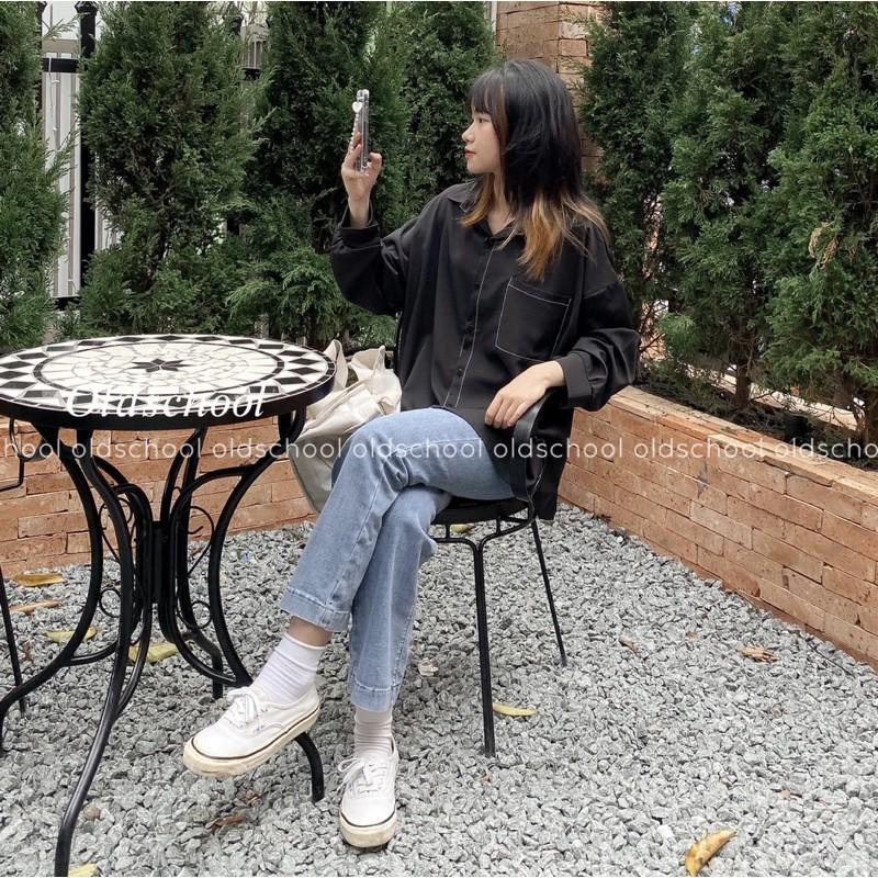 SƠ MI LỤA VIỀN CHỈ ULZZANG