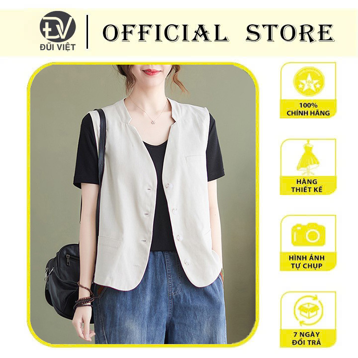Áo Blazer Nữ Chất Linen Cao Cấp. Hàng 1 Lớp 4 Cúc, Áo Vest Blazer Khoác Ngoài Thời Trang Đũi Việt DV01