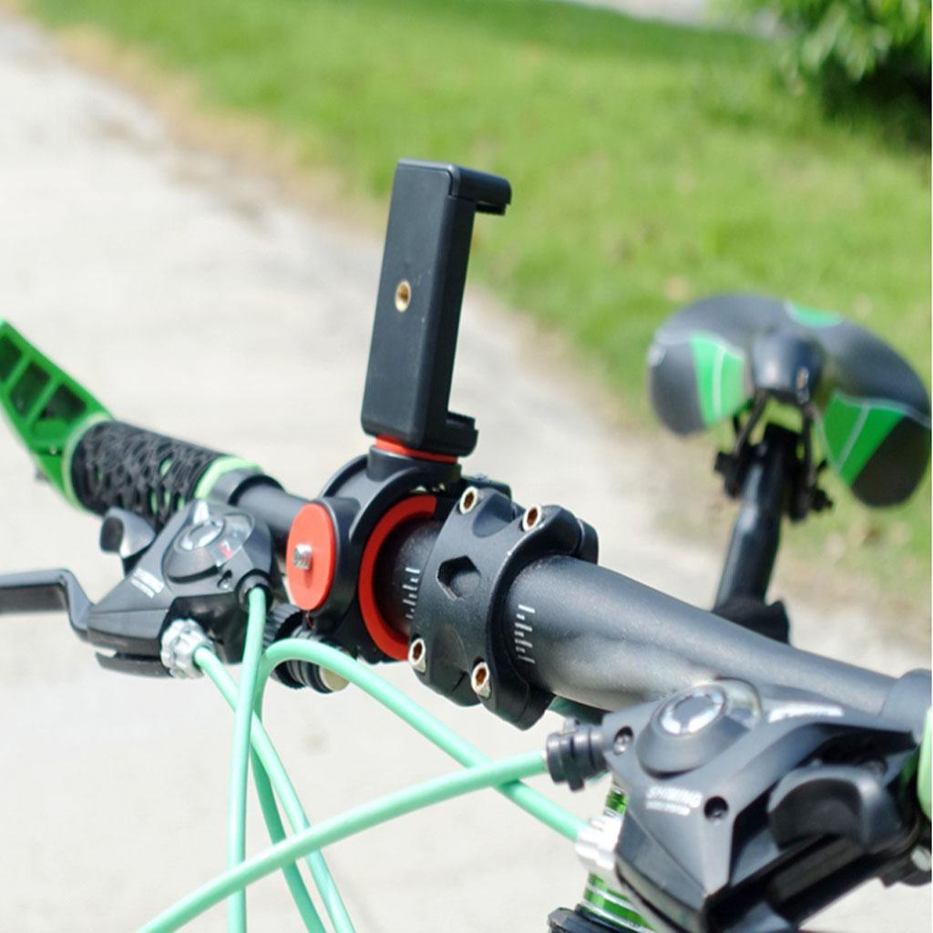 Bike Handlebar Mount Clamp Adapter With Phone Clip For Go Pro Smartphone