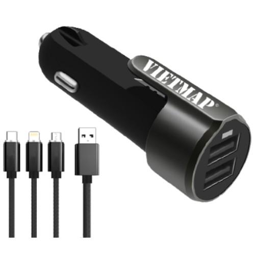 VIETMAP VM31 - Tẩu Sạc Thoát Hiểm Đa Năng Trên Ô Tô - Hai Cổng USB 3.0A Sạc Siêu Tốc - Hàng Chính Hãng