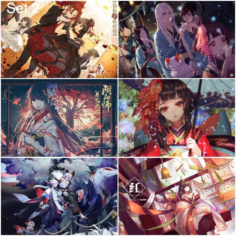 Bộ 6 Áp phích - Poster Game Onmyoji - Âm Dương Sư (bóc dán) - A3,A4,A5