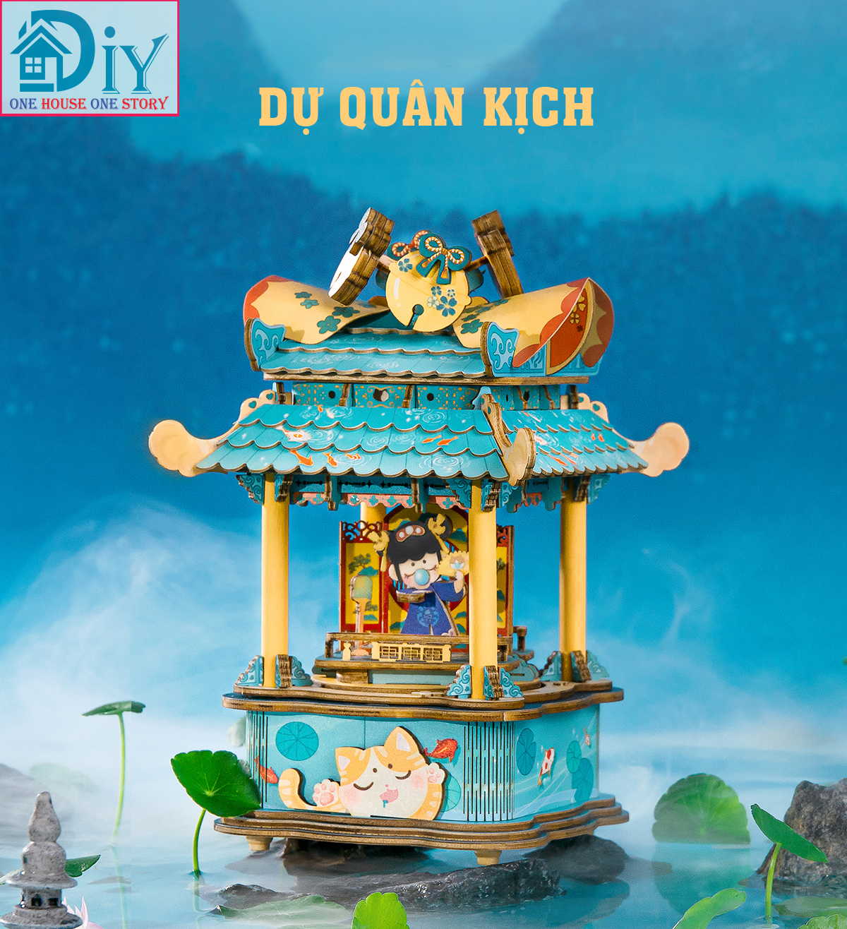 Hộp âm nhạc Robotime | Music Box NANCI tự lắp ráp bằng gỗ 3D DIY - AMU03 - Quà tặng sinh nhật giáng sinh tự làm bằng gỗ