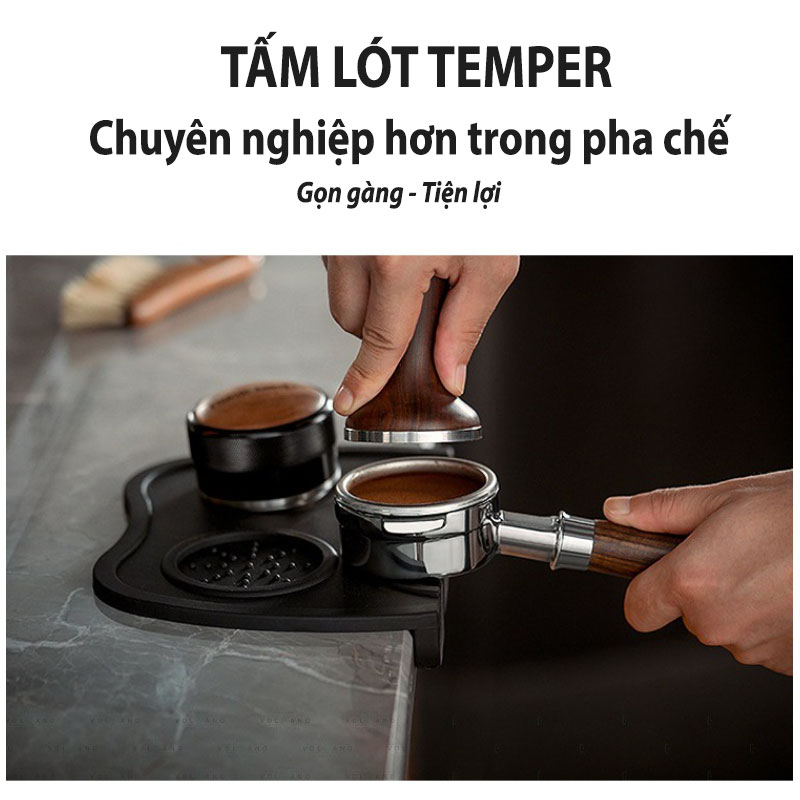 Tấm lót temper silicon M202 để bàn pha chế, dụng cụ pha cà phê espresso chống trầy xước, trơn trượt khi pha