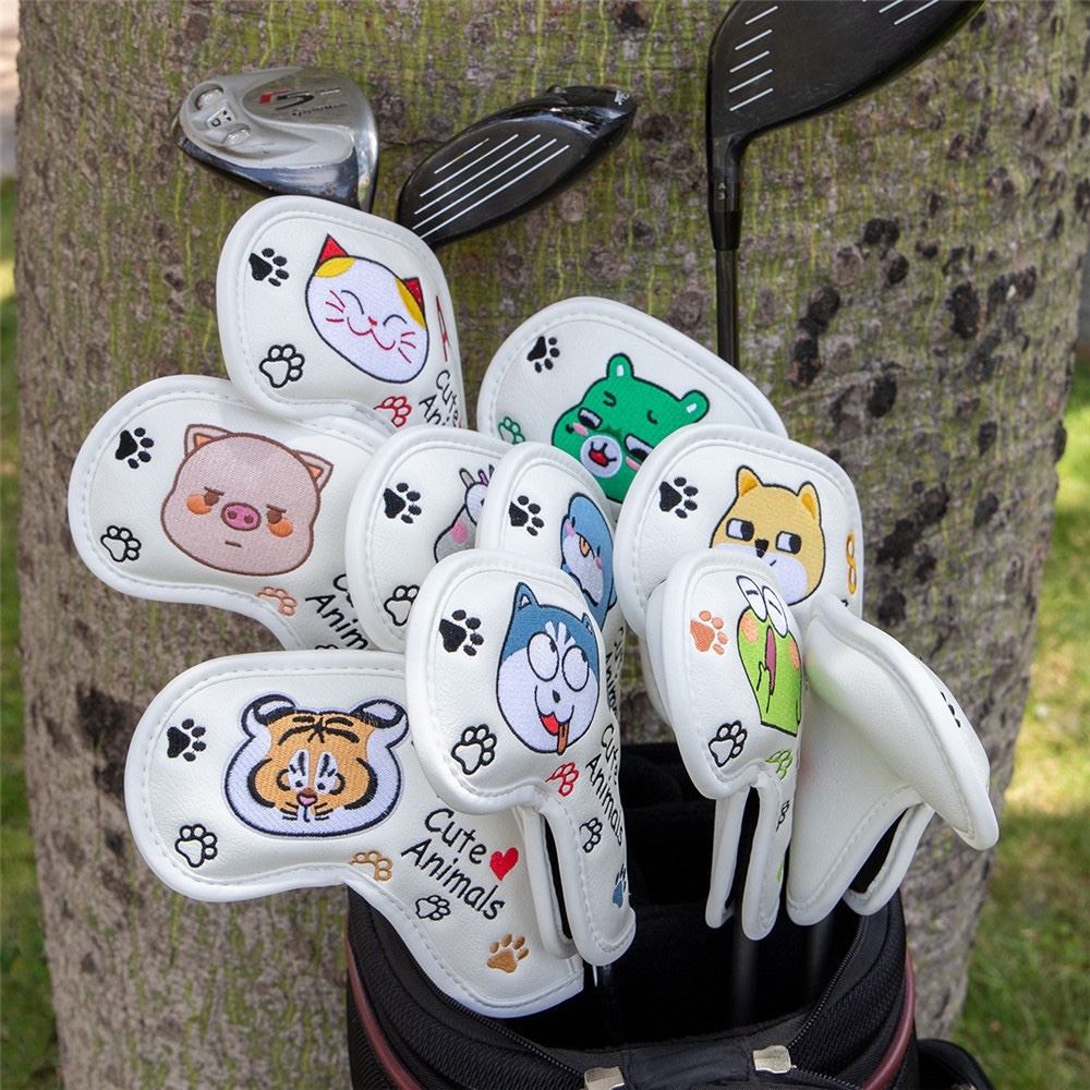 Set cover gậy golf bọc đầu gậy sắt da PU chống trầy xước bụi bẩn 10 chiếc BD012