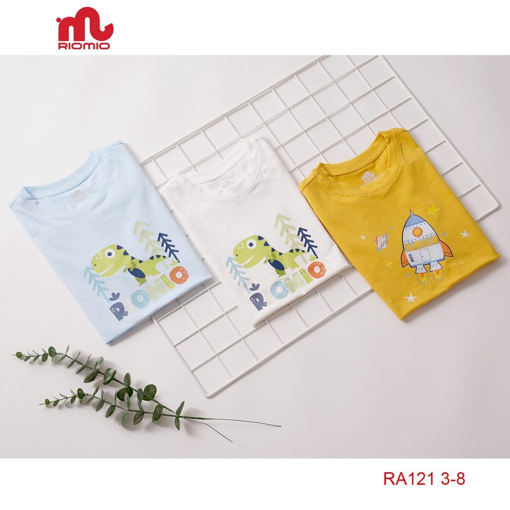 Áo thun bé trai chính hãng Riomio chất liệu 100% cotton mềm mịn, thấm hút in hình khủng long - RA121