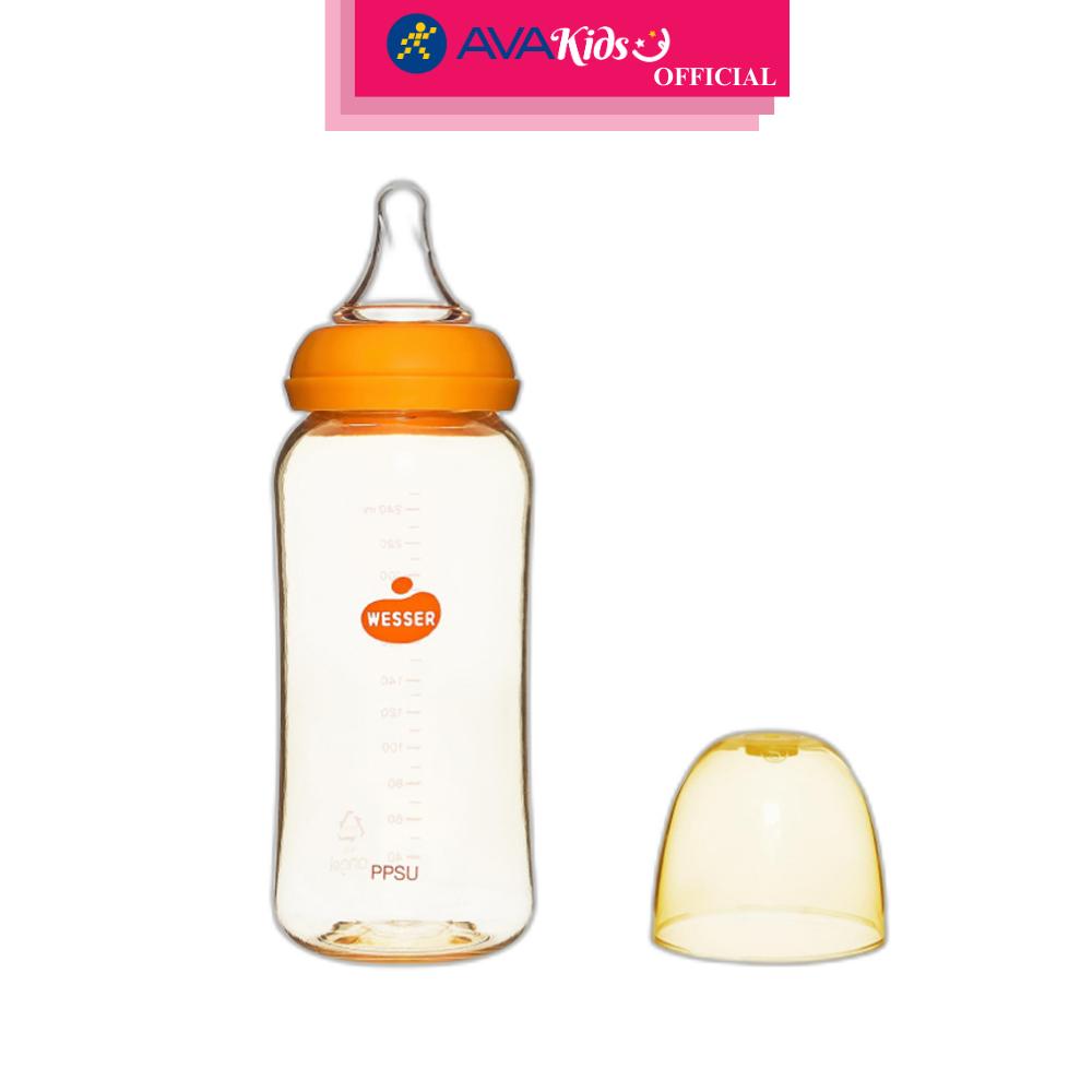 Bình sữa nhựa PPSU Wesser TBSWPP250 cổ hẹp 250 ml (4 - 6 tháng) - Hàng Chính Hãng