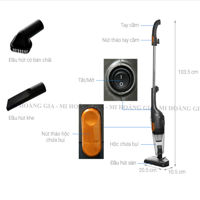 Máy hút bụi cầm tay Deerma DX115C - Hàng Chính Hãng