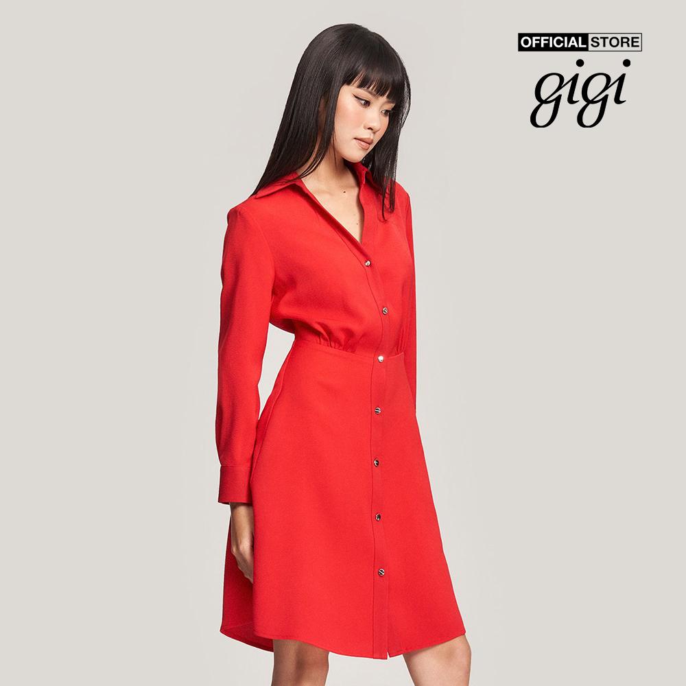 GIGI - Đầm mini cổ bẻ sơ mi tay dài thời trang G2107D223156