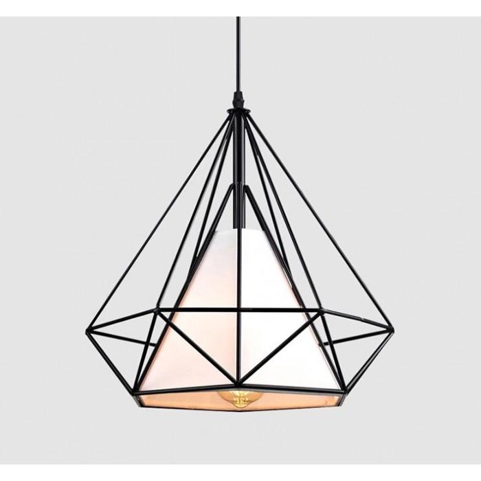 Đèn thả đơn kim cương khung sắt tĩnh điện kèm bóng led phi 250 + Video hướng dẫn lắp đặt DT 6527