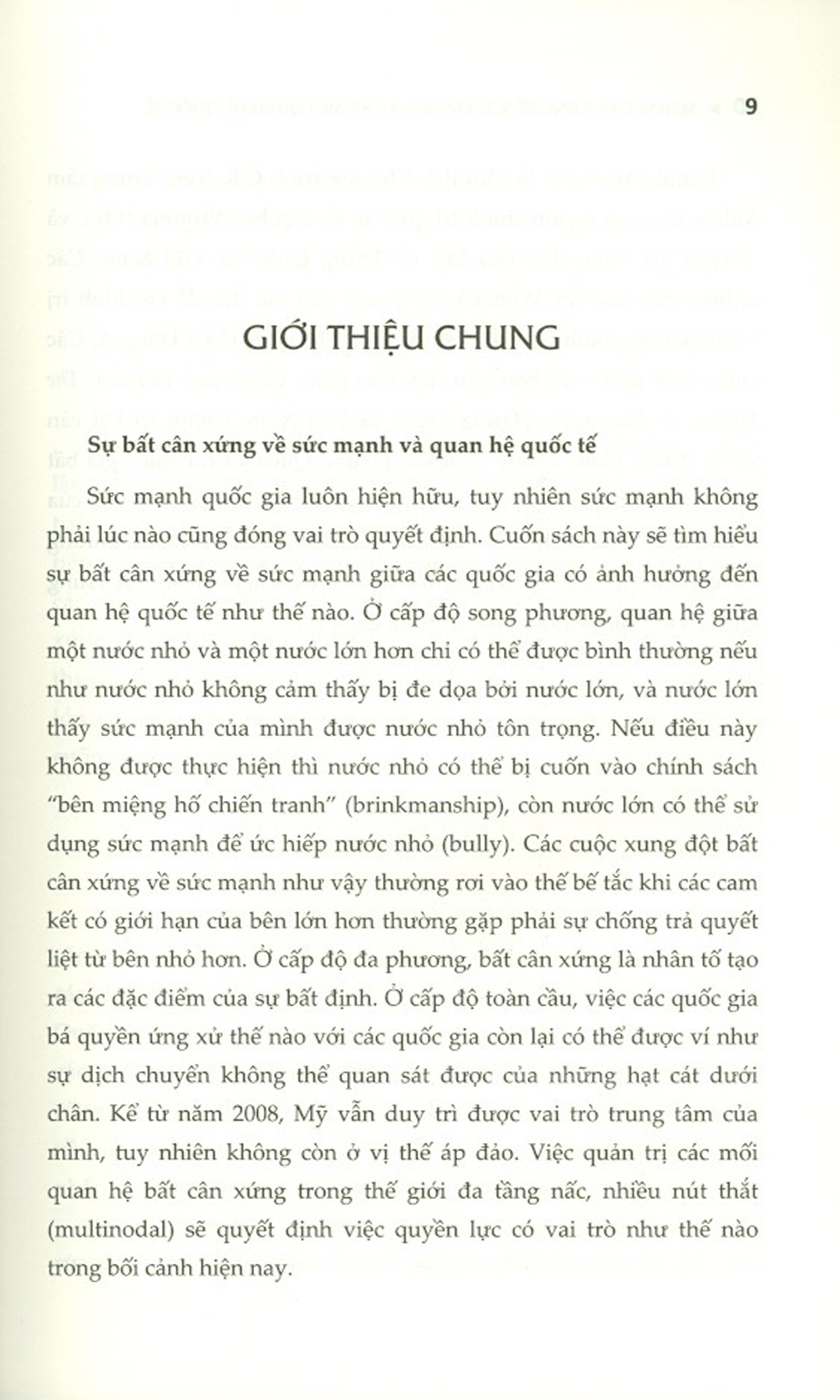 Sự Bất Cân Xứng Về Sức Mạnh Và Các Mối Quan Hệ Quốc Tế (Sách Tham Khảo)