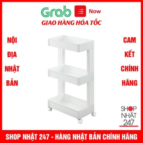 Giá Để Đồ Thông Minh 3 Tầng Có Bánh Xe Trắng Nhật Bản