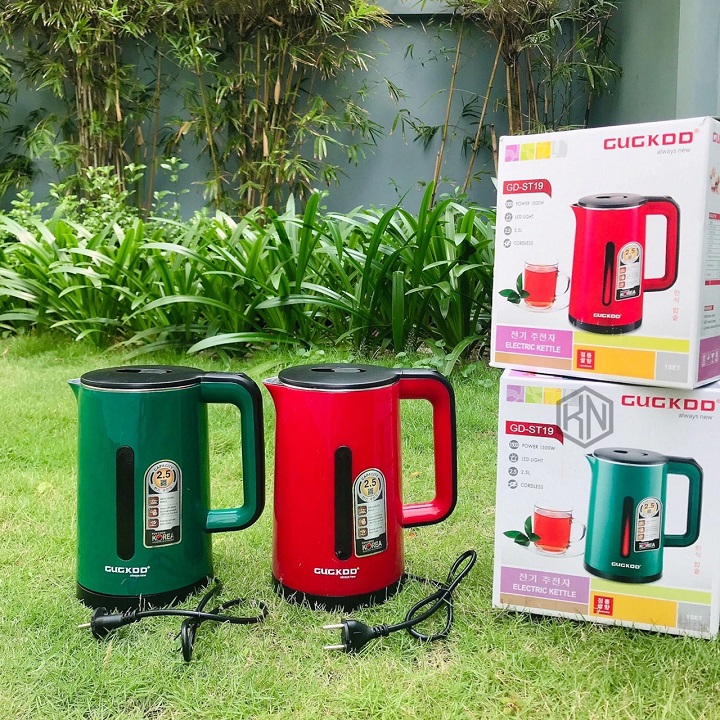 Bình đun nước siêu tốc công suất 1500W đun sôi cực nhanh, dung tích 2.5L, 2 lớp cách nhiệt an toàn