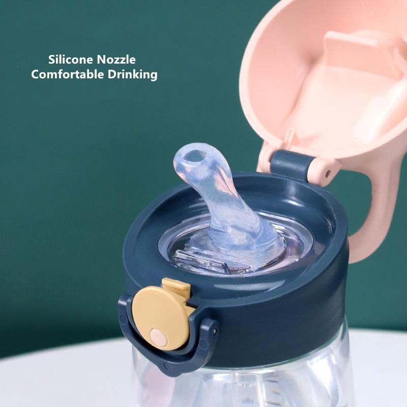 480Ml Hoạt Hình Nhựa Tritan Kid Bình Nước Có Ống Hút Chống Rò Rỉ Không Chứa BPA Bền Trẻ Em Bình Tập Uống Kid sippy Cup Tặng