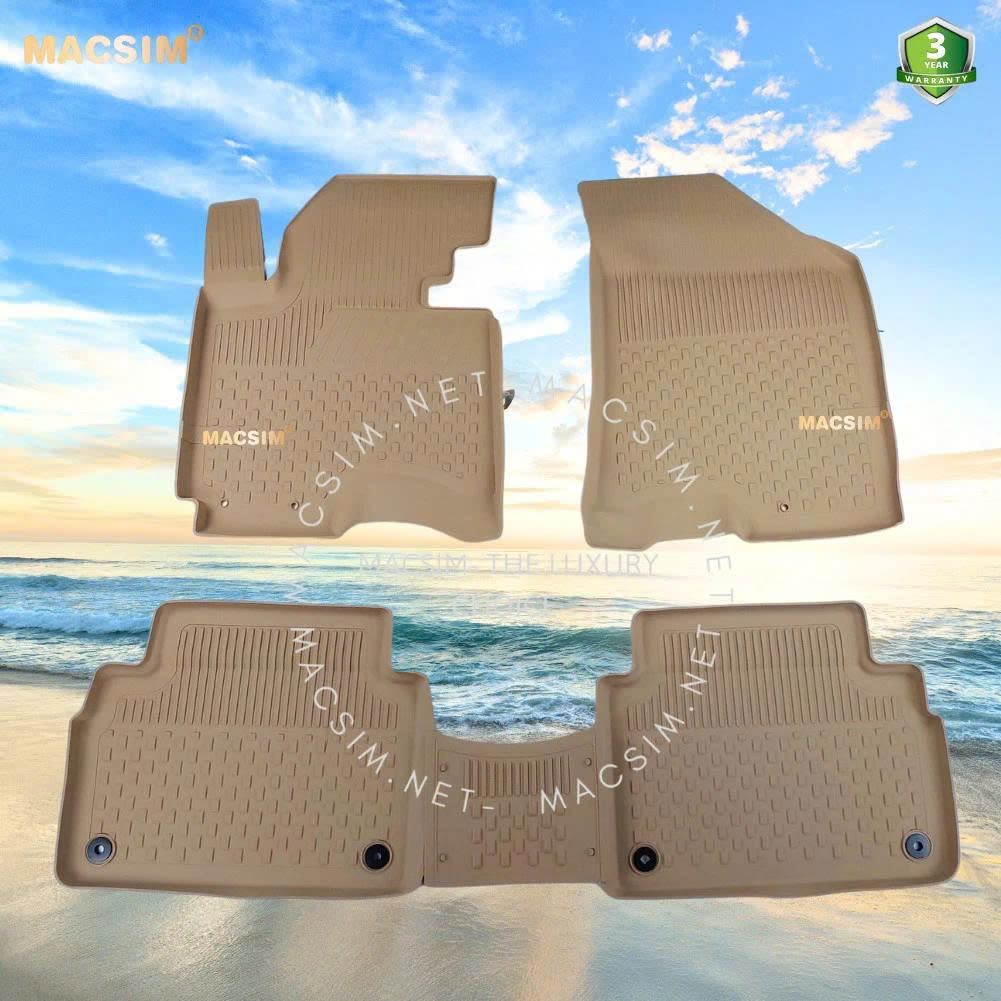 Thảm lót sàn ô tô nhựa TPE Silicon Kia Sportage 2010-2015 Beige Nhãn hiệu Macsim