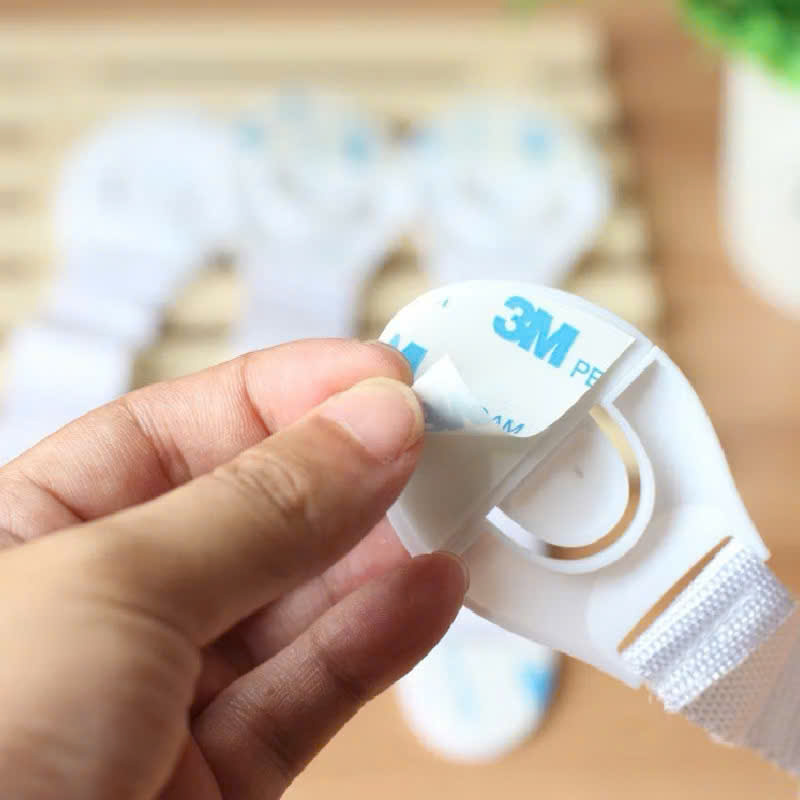 Dây vải khóa tủ Cicico C6332 chốt an toàn cho trẻ em dây màu trắng
