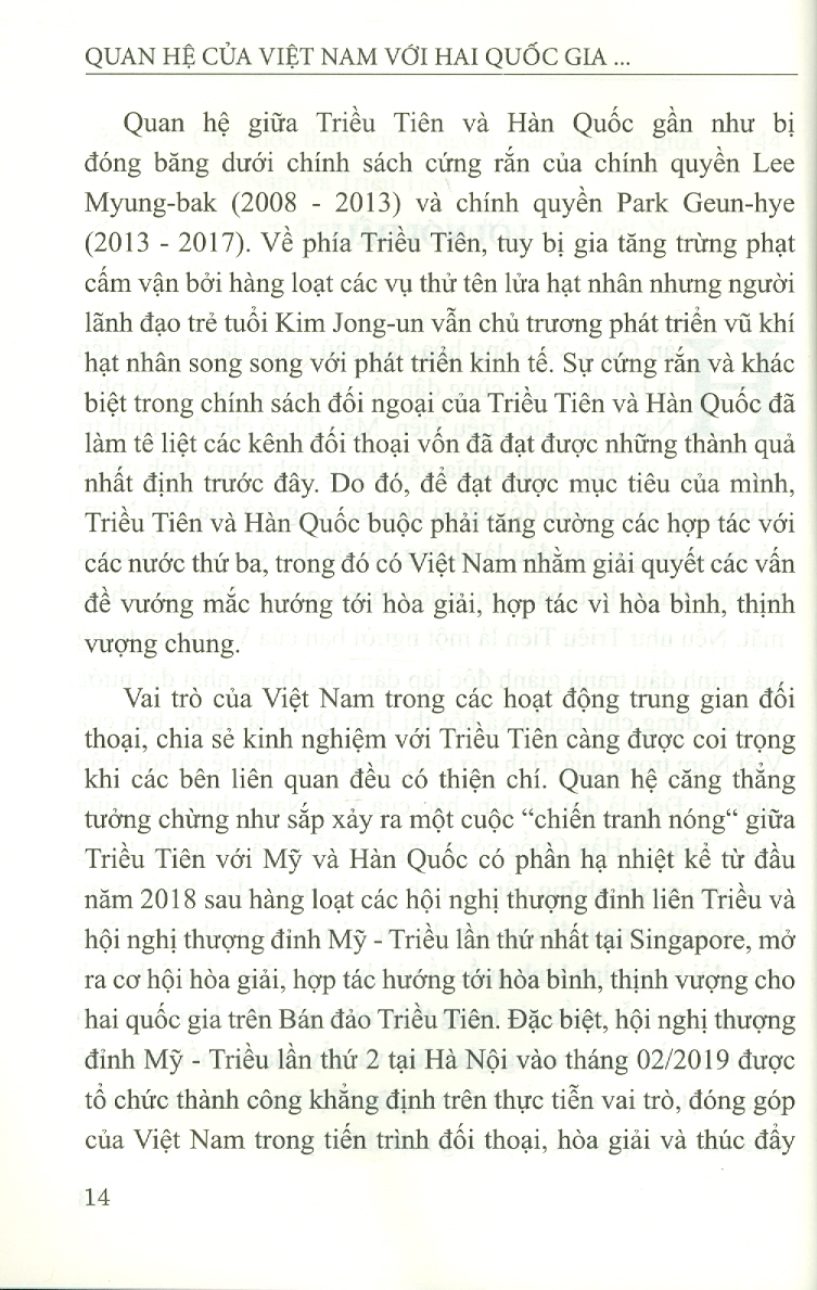 Quan Hệ Của Việt Nam Với Hai Quốc Gia Trên Bán Đảo Triều Tiên (Sách chuyên khảo)