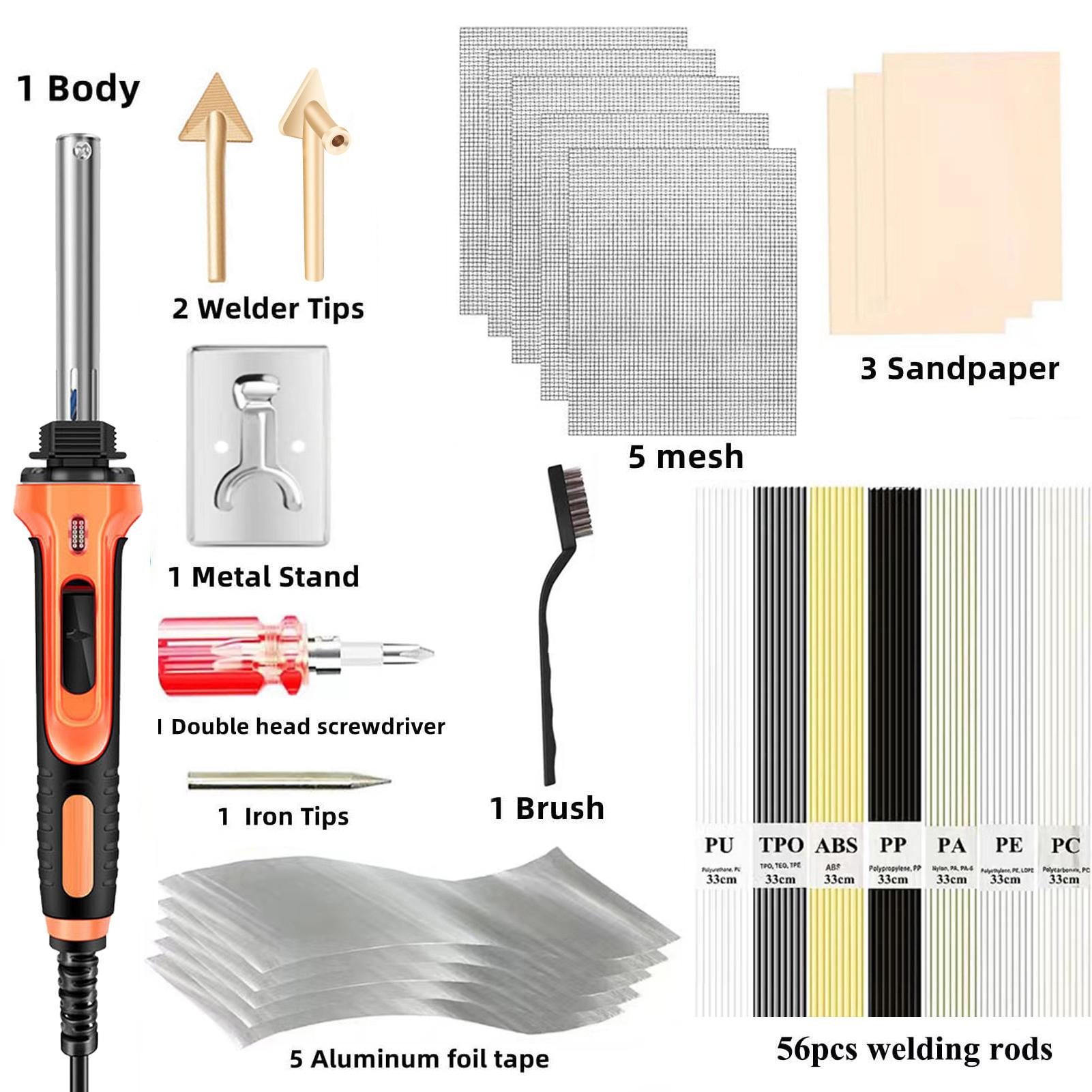100W Plastic Welding kit,2-in-1 Plastic Welder and Soldering Iron Gun, 3-Speed Temperature Control Soldering Iron Gun For Bumper Kayak Repair Rework Station Heat Repair Tool Electric Soldering