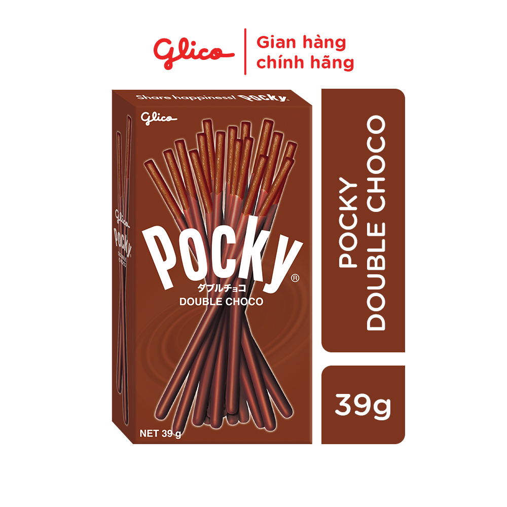 Bánh que phủ kem nhiều vị GLICO Pocky (5 hộp - 1 Socola 1 Dâu 1 Cookie 1 Matcha 1 Double choco)