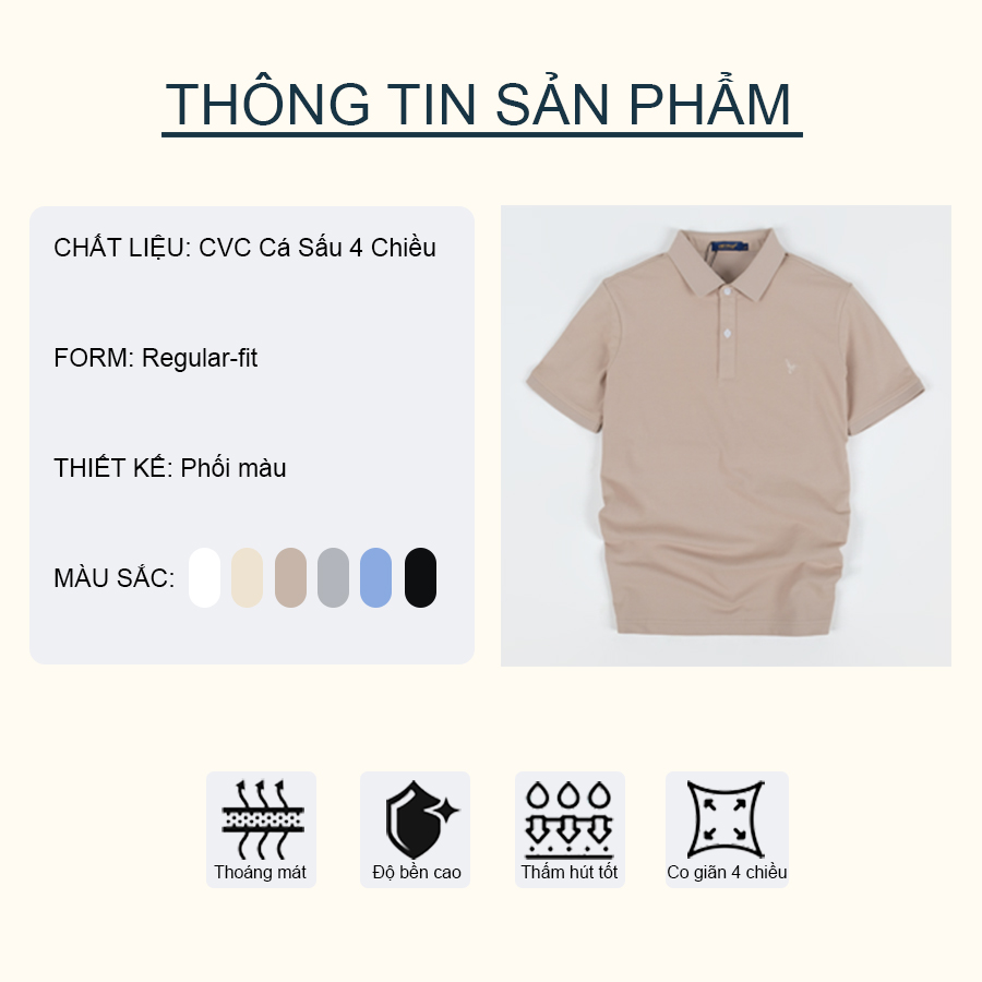 Áo Thun Polo Nam Cao Cấp VIỆT PHÁP / Form Basic - Chất liệu cotton co dãn thấm hút mồ hồi tốt 3205