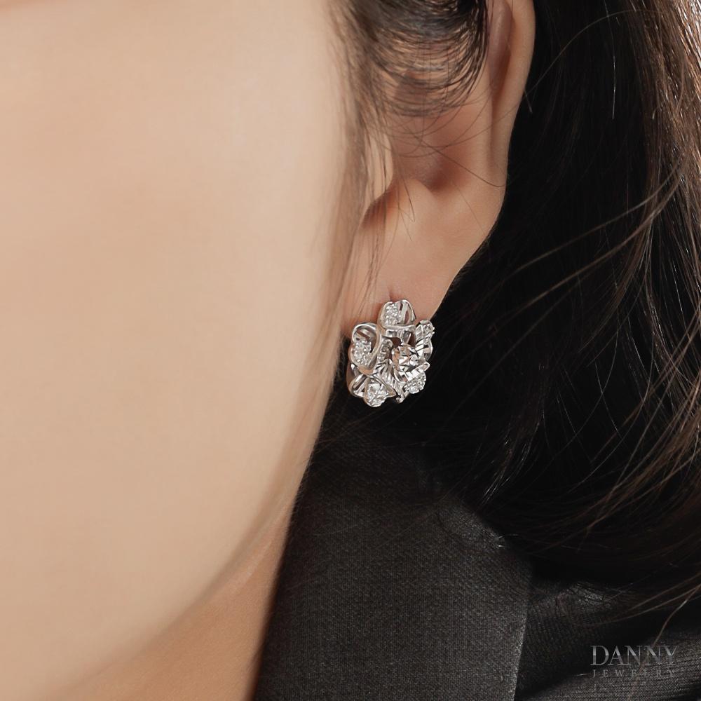 Bông Tai Nữ Bạc 925 Danny Jewelry Xi Bạch Kim Đính Đá CZ NI4GZ012