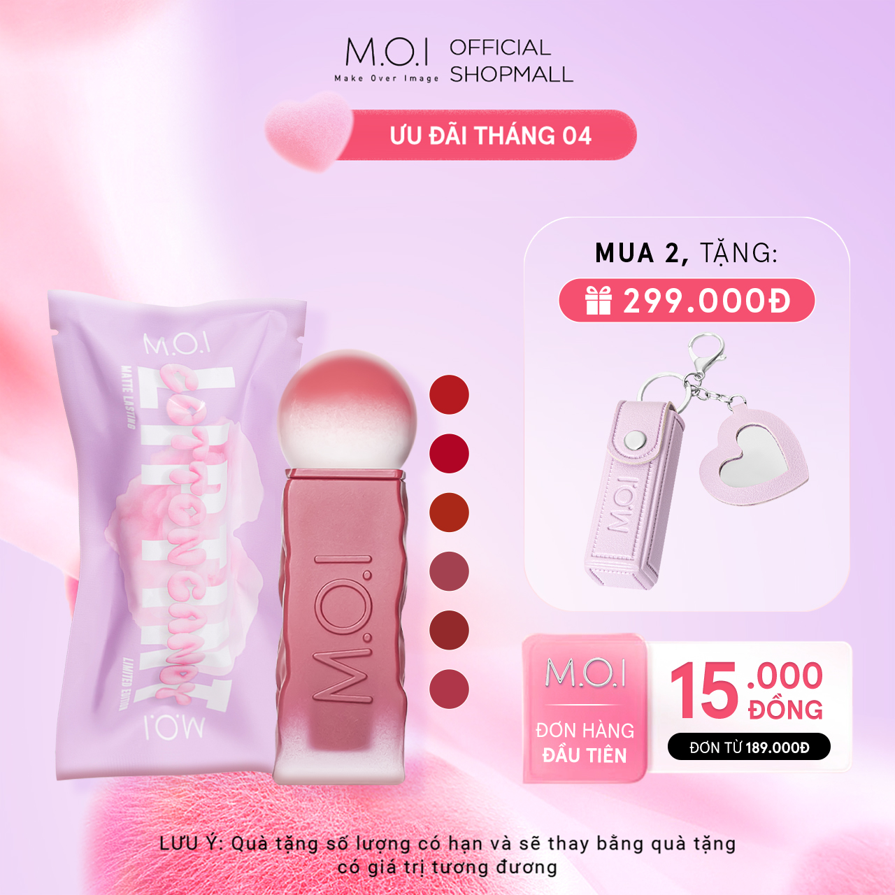 Son tint lì MOI Cotton Candy - Son Kẹo Nhẹ Như Bông - Matte Lasting Lip Tint