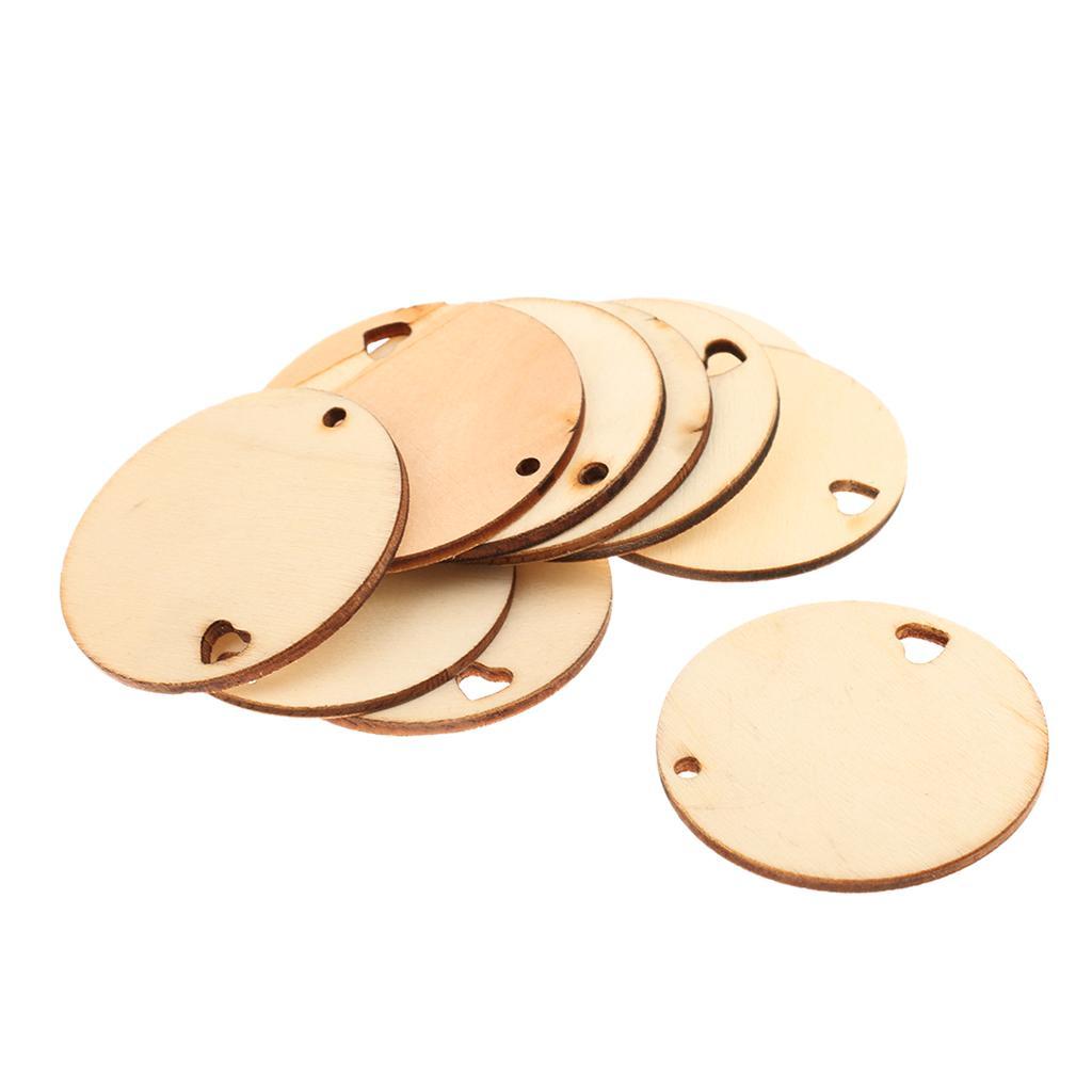 20Pcs Unfinished Wood Geometric Shapes Hanging Tags Cutouts Decoration Craft