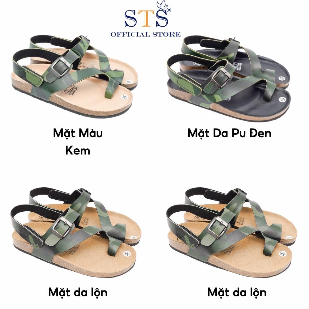 Sandal Đế Trấu Mẫu Camo Rằn Ri Quai chéo Xỏ Ngón Da PU cao cấp thời trang đi chơi đi học đi làm mã CM20