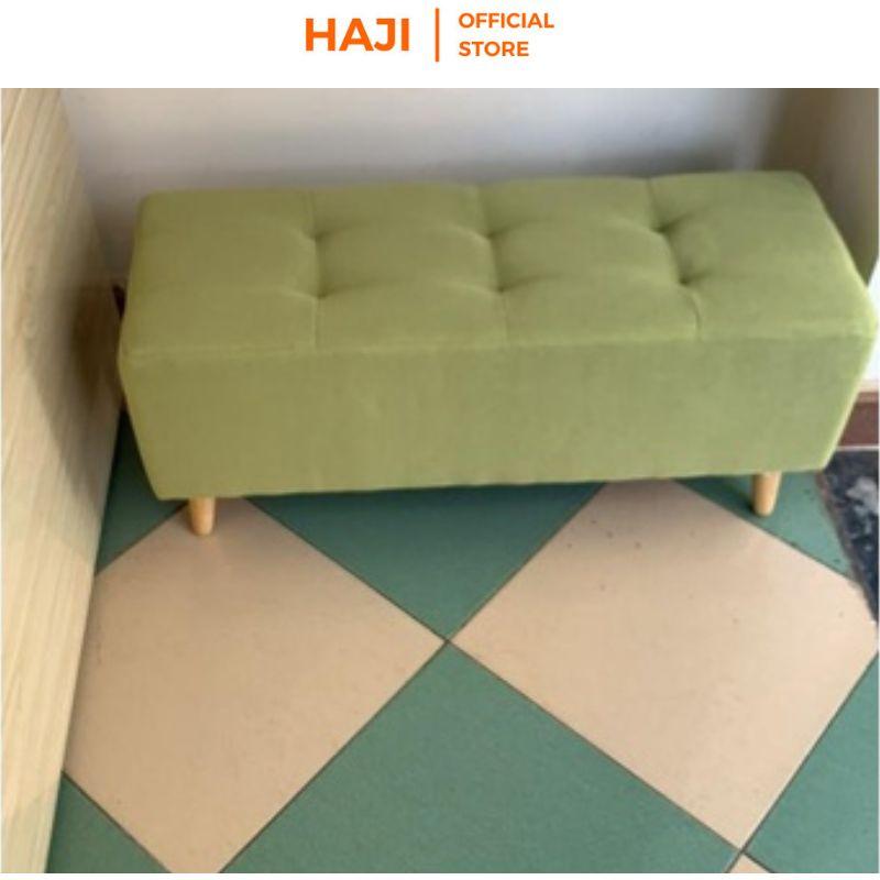 Ghế đôn dài HAJI cực êm ái, khung chân gỗ chắc chắn màu sắc trendy thích hợp để phòng khách E10