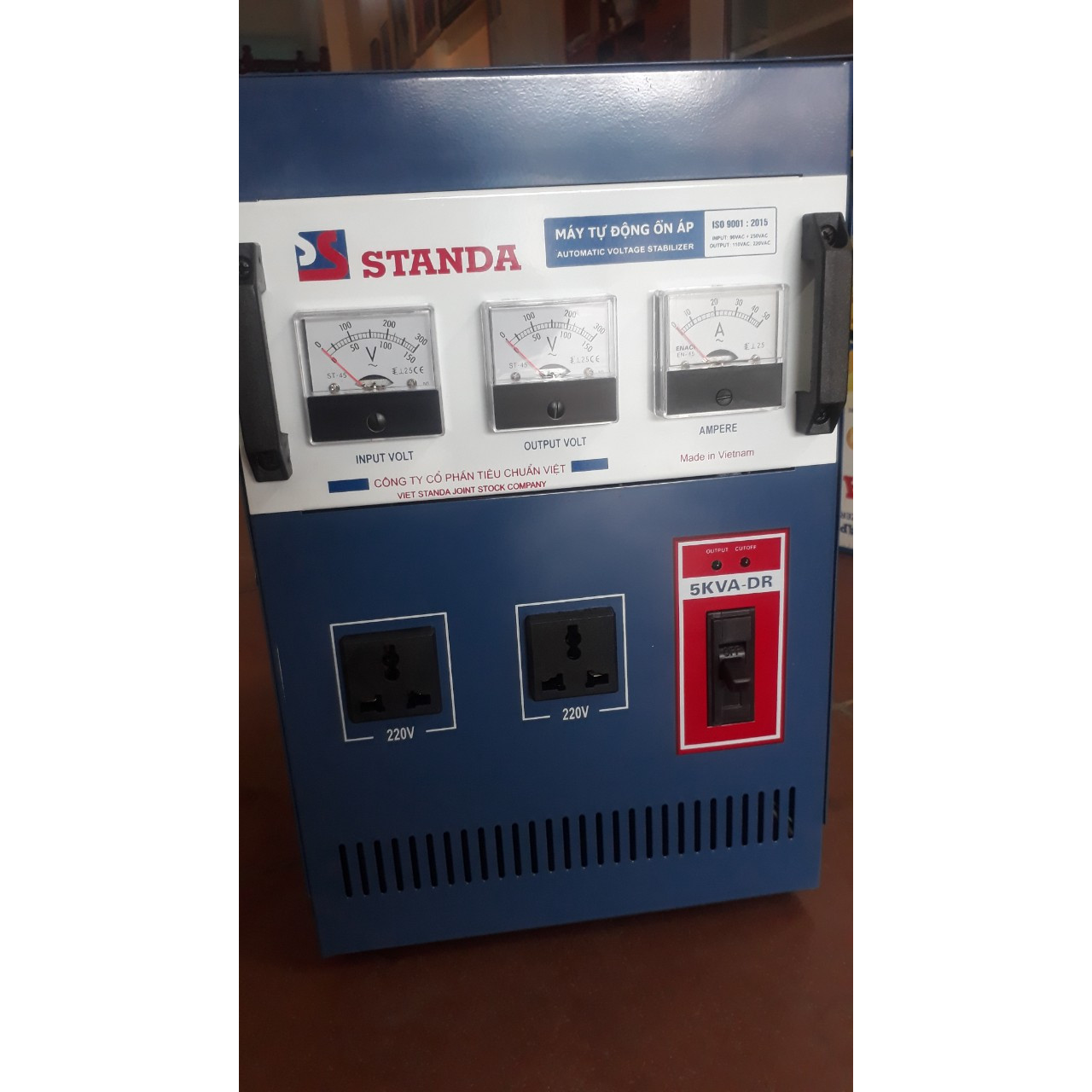 ỔN ÁP STANDA 5KW GIẢI 90-250V THM CÓ 3 ĐỒNG HỒ