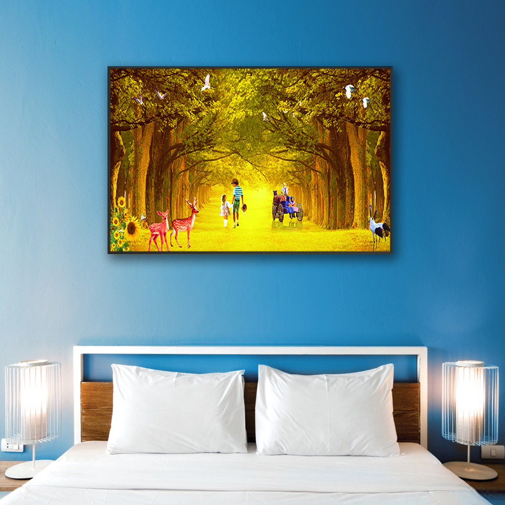 Tranh canvas treo tường – Thiên nhiên Con người Châu âu Vải canvas kim tuyến cán PiMa - công nghệ in UV hiện đại - Khung viền composite - độ bền màu trên 10 năm.