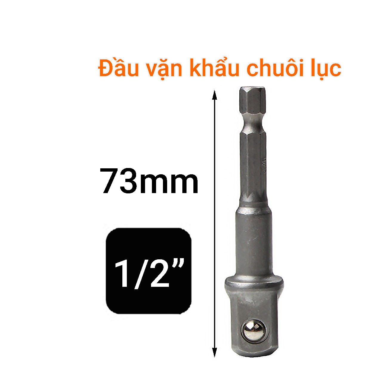 Thanh vặn khẩu 1/2 chuôi lục dài 73mm