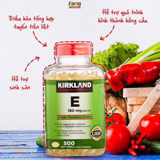 Thực phẩm bổ sung Vitamin E Thiên Nhiên 400 I.U Kirkland Signature 500 Viên Của Mỹ